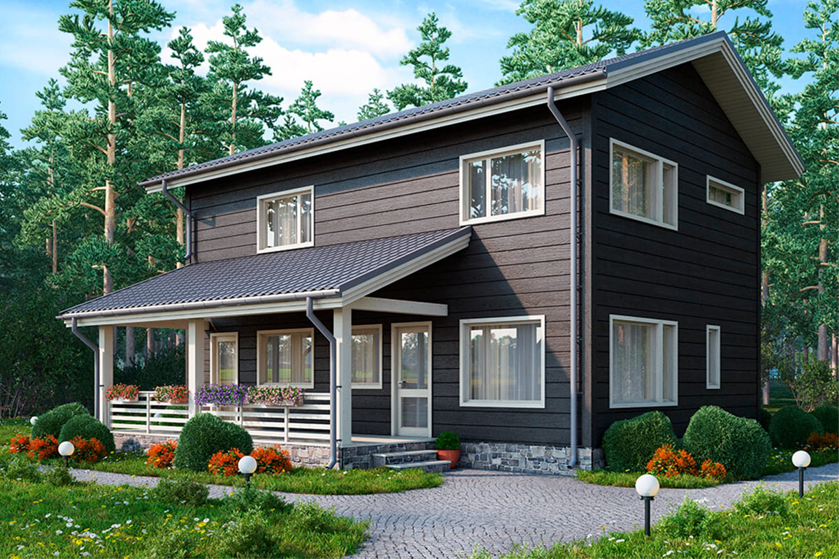 Фото каркасного дома от 150 м²