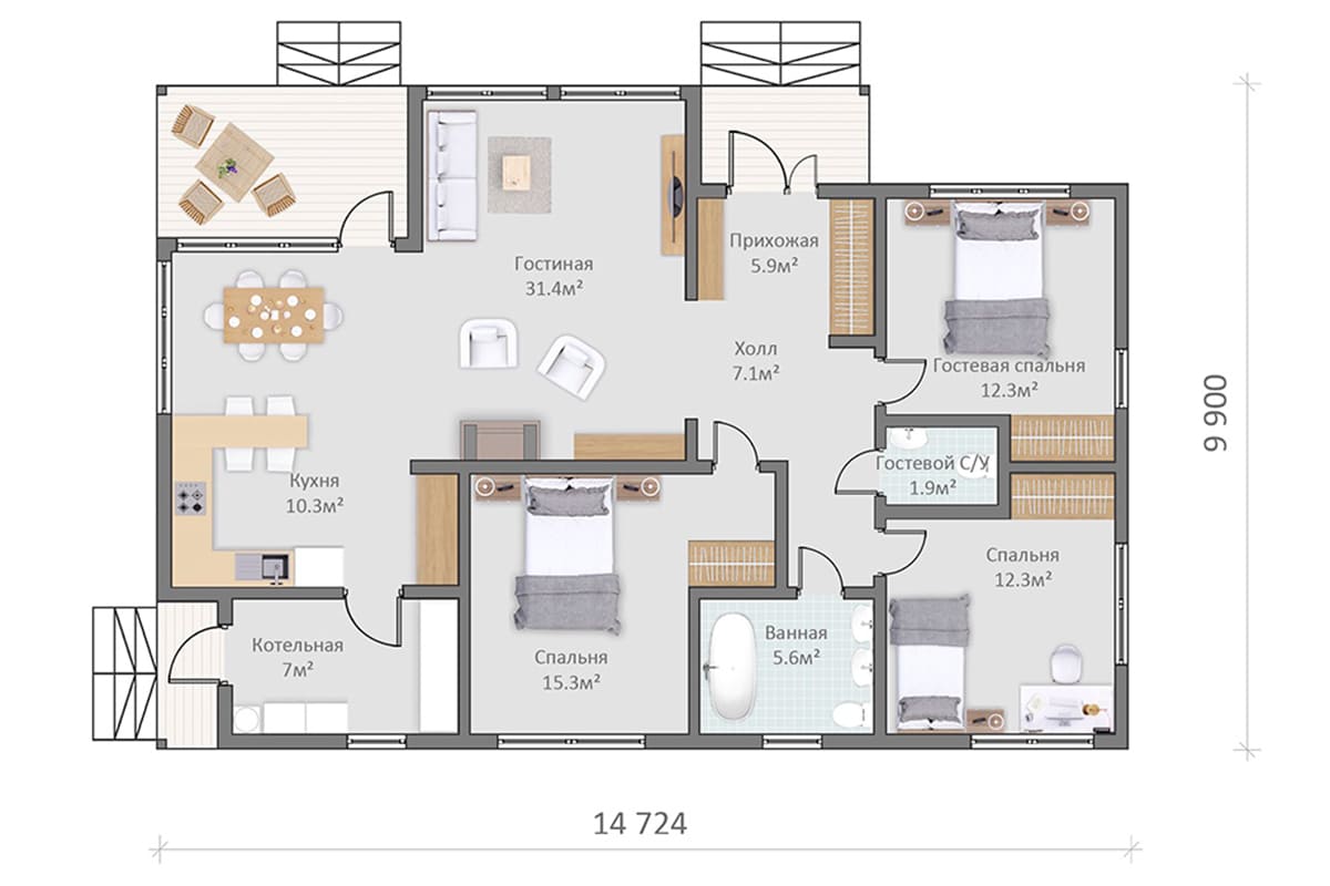 Фото плана дома до 150 м²