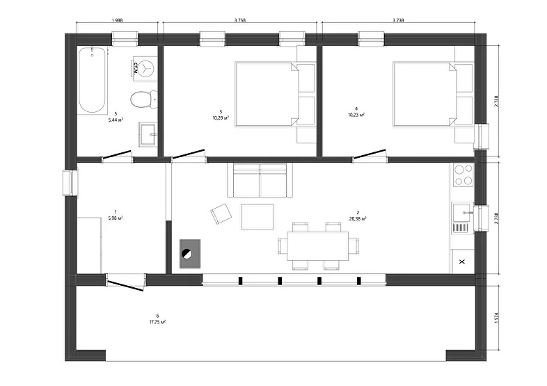 Фото плана дома до 100 м²